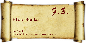 Flas Berta névjegykártya